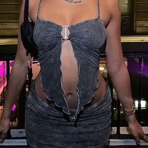 Blue Denim like 2 piece tie dye set